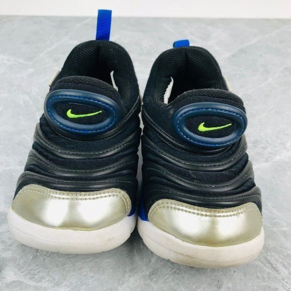 Nike Dynamo Free Volt TD‎ Toddler Size 9C Shoes Black Blue Sneakers 343938-012 - Picture 3 of 9